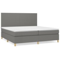 vidaXL Boxspringbett mit Matratze Dunkelgrau 200x200 cm Stoff