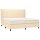 vidaXL Boxspringbett mit Matratze &amp; LED Creme 200x200 cm Stoff