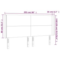 vidaXL LED Kopfteil Dunkelgrau 203x16x118/128 cm Stoff