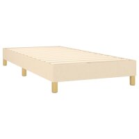 vidaXL Boxspringbett mit Matratze &amp; LED Creme 90x200 cm Stoff