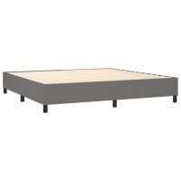 vidaXL Boxspringbett mit Matratze &amp; LED Dunkelgrau 200x200 cm Stoff