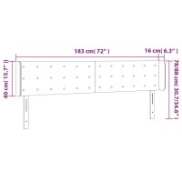 vidaXL LED Kopfteil Hellgrau 183x16x78/88 cm Samt