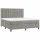 vidaXL Boxspringbett mit Matratze Hellgrau 180x200 cm Samt