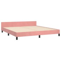 vidaXL Bettgestell mit Kopfteil Rosa 160x200 cm Samt