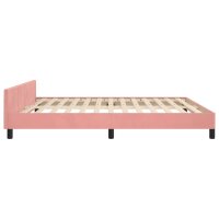 vidaXL Bettgestell mit Kopfteil Rosa 160x200 cm Samt