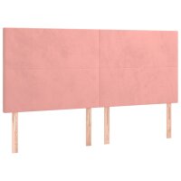 vidaXL Bettgestell mit Kopfteil Rosa 160x200 cm Samt