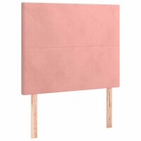 WOWONA Boxspringbett mit Matratze Rosa 80x200 cm Samt