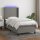 vidaXL Boxspringbett mit Matratze &amp; LED Dunkelgrau 90x200 cm Stoff