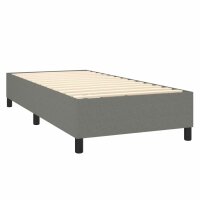 vidaXL Boxspringbett mit Matratze Dunkelgrau 90x200 cm Stoff