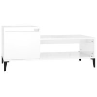 vidaXL Couchtisch Hochglanz-Weiß 100x50x45 cm...