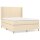 vidaXL Boxspringbett mit Matratze Creme 140x200 cm Stoff