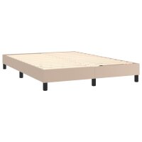 vidaXL Boxspringbett mit Matratze &amp; LED Cappuccino-Braun 140x190cm