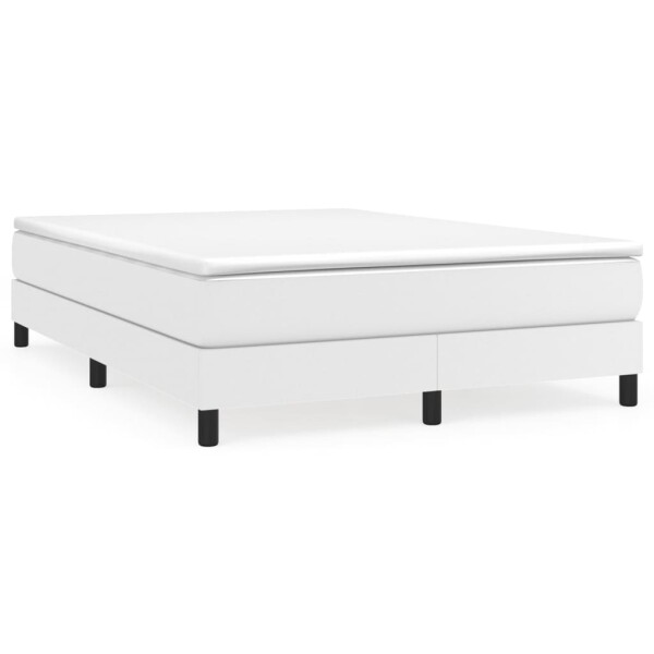 vidaXL Boxspringbett Wei&szlig; 140x190 cm Kunstleder