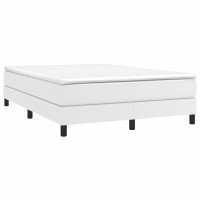 vidaXL Boxspringbett Wei&szlig; 140x190 cm Kunstleder