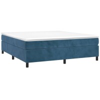 vidaXL Boxspringbett Dunkelblau 180x200 cm Samt