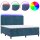 vidaXL Boxspringbett mit Matratze &amp; LED Dunkelblau 180x200 cm Samt