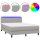 vidaXL Boxspringbett mit Matratze &amp; LED Hellgrau 140x190 cm Stoff