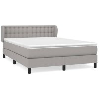 vidaXL Boxspringbett mit Matratze Hellgrau 140x190 cm Stoff