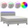 vidaXL Boxspringbett mit Matratze &amp; LED Hellgrau 140x190 cm Stoff