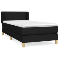 vidaXL Boxspringbett mit Matratze Schwarz 100x200 cm Stoff