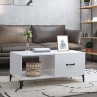 vidaXL Couchtisch Hochglanz-Weiß 90x50x40 cm...