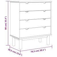 vidaXL Schubladenschrank OTTA 76,5x39,5x90 cm Massivholz