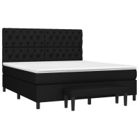 vidaXL Boxspringbett mit Matratze Schwarz 160x200 cm Stoff