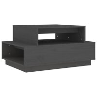 vidaXL Couchtisch Grau 80x55x40,5 cm Massivholz Kiefer