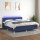 WOWONA Boxspringbett mit Matratze &amp; LED Blau 180x200 cm Stoff