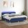 vidaXL Boxspringbett mit Matratze &amp; LED Blau 180x200 cm Stoff