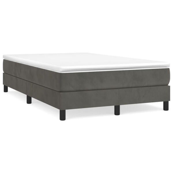 vidaXL Boxspringbett mit Matratze Dunkelgrau 120x200 cm Samt