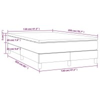 vidaXL Boxspringbett mit Matratze Dunkelgrau 120x200 cm Samt