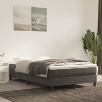 vidaXL Boxspringbett mit Matratze Dunkelgrau 120x200 cm Samt