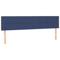 vidaXL Boxspringbett mit Matratze &amp; LED Blau 180x200 cm Stoff