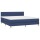 vidaXL Boxspringbett mit Matratze &amp; LED Blau 180x200 cm Stoff