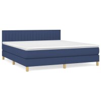 vidaXL Boxspringbett mit Matratze Blau 180x200 cm Stoff