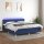 vidaXL Boxspringbett mit Matratze &amp; LED Blau 180x200 cm Stoff