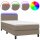 vidaXL Boxspringbett mit Matratze &amp; LED Taupe 100x200 cm Stoff