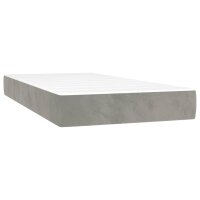 vidaXL Boxspringbett mit Matratze Hellgrau 90x190 cm Samt