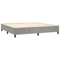 vidaXL Boxspringbett mit Matratze Hellgrau 200x200 cm Samt