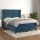 vidaXL Boxspringbett mit Matratze Dunkelblau 140x200 cm Samt