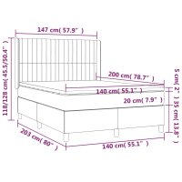 vidaXL Boxspringbett mit Matratze Blau 140x200 cm Stoff