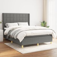 vidaXL Boxspringbett mit Matratze Dunkelgrau 140x190 cm...