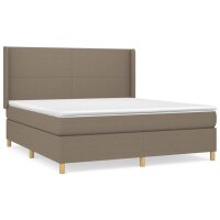 vidaXL Boxspringbett mit Matratze Taupe 160x200 cm Stoff