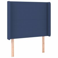 WOWONA Boxspringbett mit Matratze Blau 90x190 cm Stoff