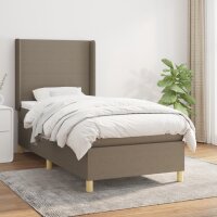 vidaXL Boxspringbett mit Matratze Taupe 90x190 cm Stoff