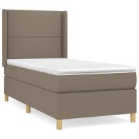 WOWONA Boxspringbett mit Matratze Taupe 90x200 cm Stoff