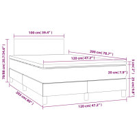 vidaXL Boxspringbett mit Matratze Hellgrau 120x200 cm Stoff