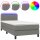 vidaXL Boxspringbett mit Matratze &amp; LED Dunkelgrau 80x200 cm Stoff