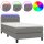 vidaXL Boxspringbett mit Matratze &amp; LED Dunkelgrau 80x200 cm Stoff